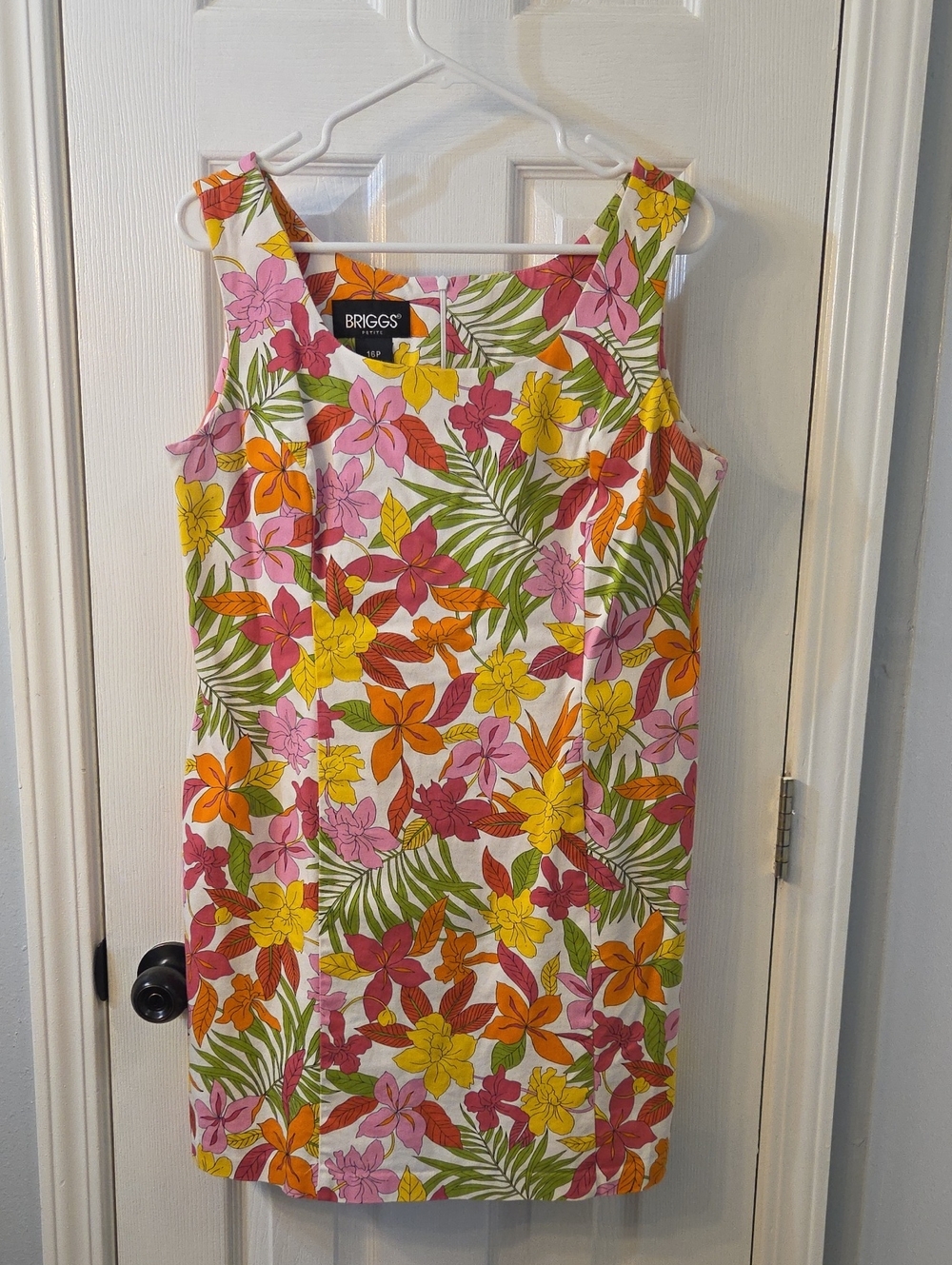 Briggs New York Floral Shift Dress in Pink, Yellow & Orange